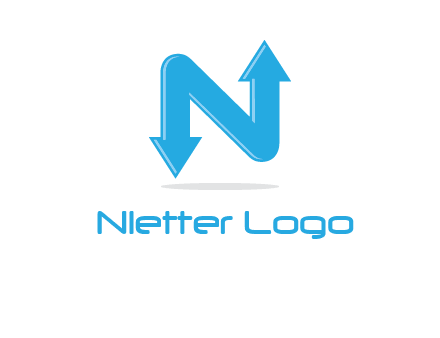 letter N with arrows