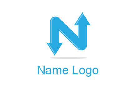 letter N with arrows