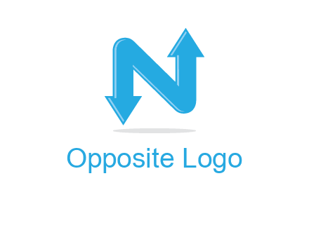 letter N with arrows
