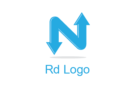 letter N with arrows