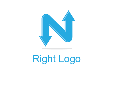letter N with arrows