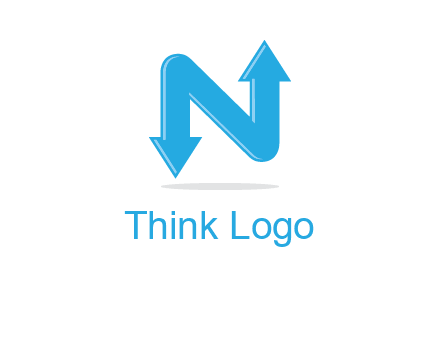 letter N with arrows