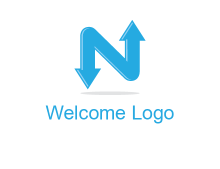 letter N with arrows