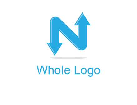 letter N with arrows