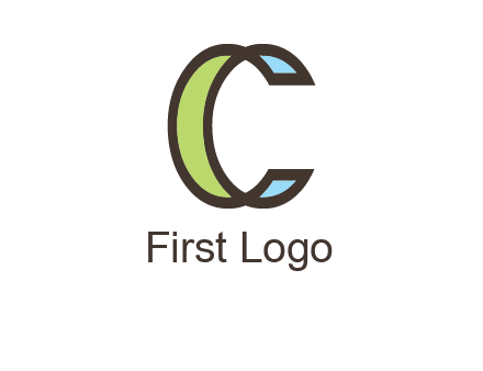line art cartoonish letter C 