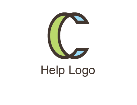 line art cartoonish letter C 