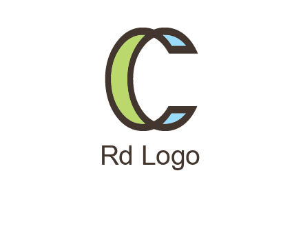 line art cartoonish letter C 