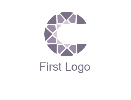 polygonal pattern in letter C