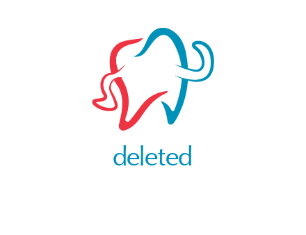 swoosh tooth with arms dental logo