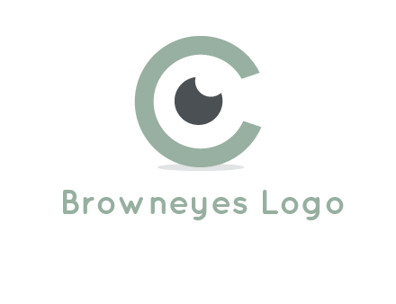 contact lenses forming letter C logo