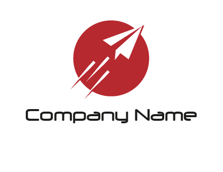 airplane in circle logo