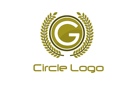 letter G in a circle surrounded by a wreath