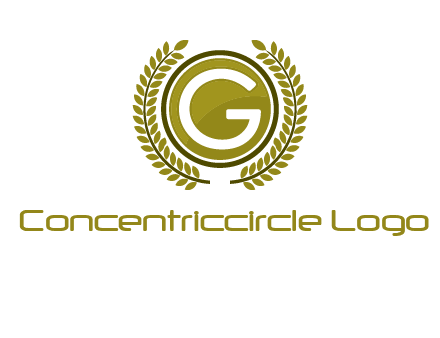 letter G in a circle surrounded by a wreath