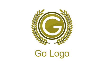 letter G in a circle surrounded by a wreath