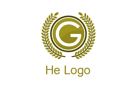 letter G in a circle surrounded by a wreath