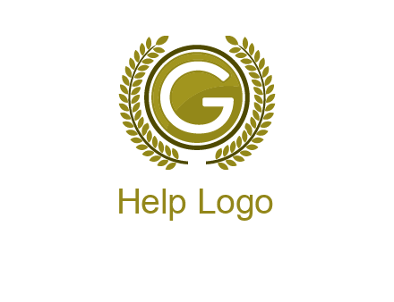 letter G in a circle surrounded by a wreath