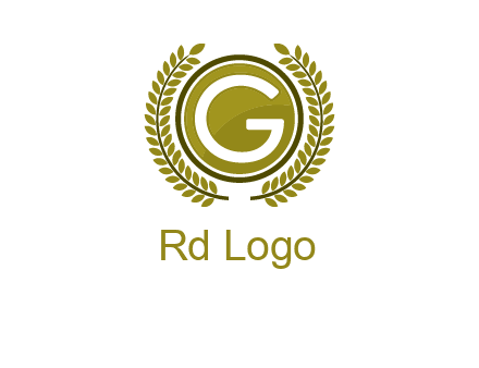 letter G in a circle surrounded by a wreath
