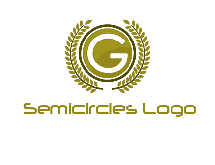 letter G in a circle surrounded by a wreath