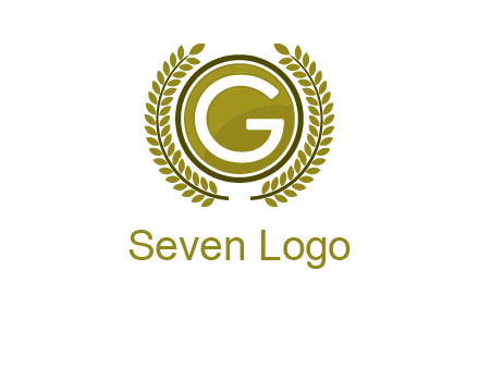 letter G in a circle surrounded by a wreath