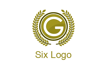 letter G in a circle surrounded by a wreath