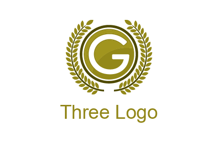 letter G in a circle surrounded by a wreath