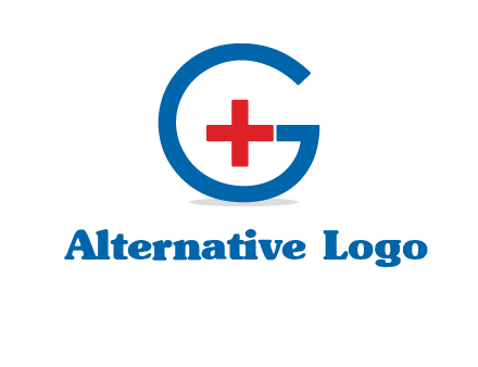 cross inside letter G logo