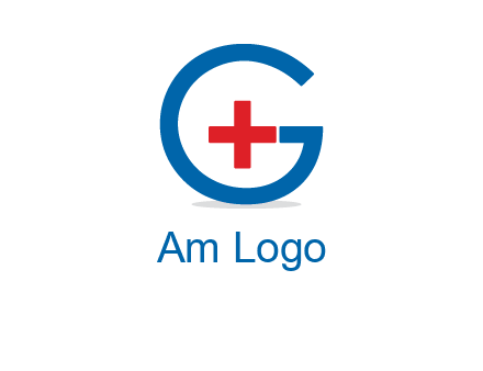 cross inside letter G logo