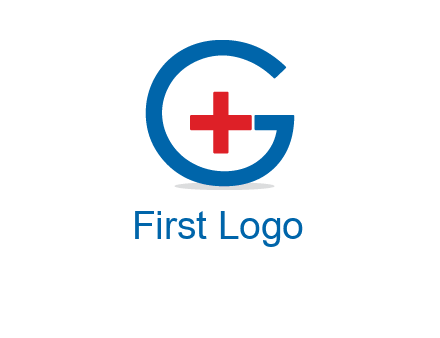 cross inside letter G logo