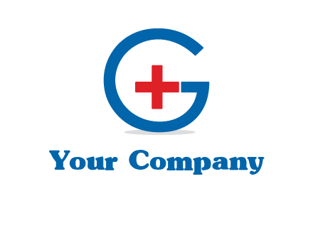 cross inside letter G logo