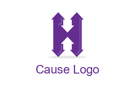 Arrows forming an H