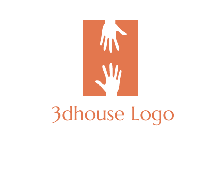 two hands reaching for one another to form an H