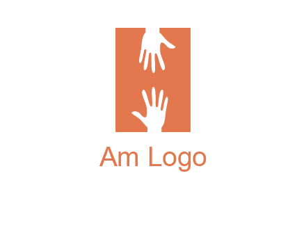 two hands reaching for one another to form an H