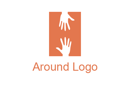 two hands reaching for one another to form an H