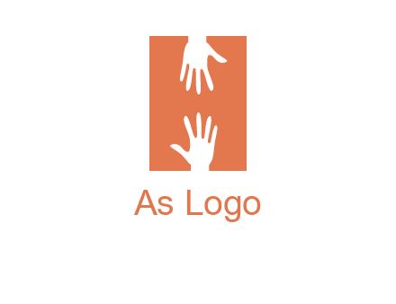 two hands reaching for one another to form an H