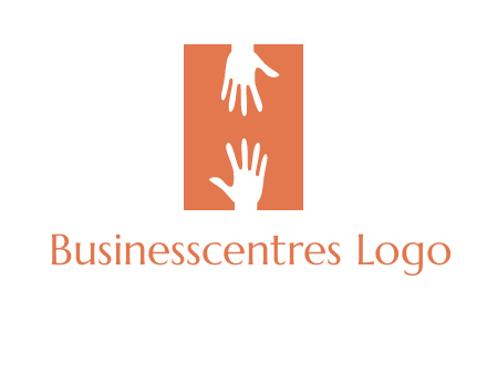 two hands reaching for one another to form an H