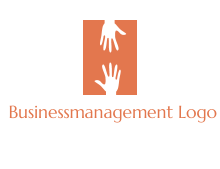 two hands reaching for one another to form an H