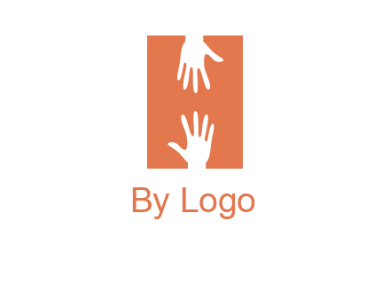 two hands reaching for one another to form an H