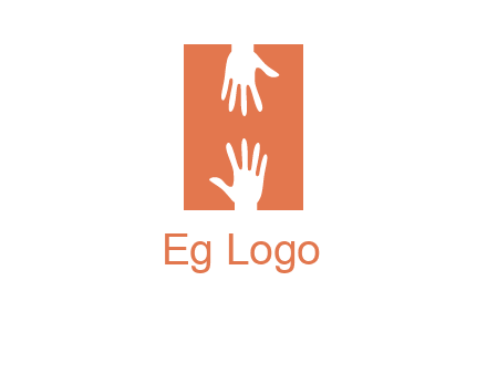 two hands reaching for one another to form an H