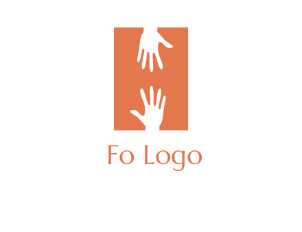two hands reaching for one another to form an H