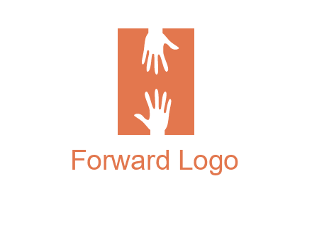 two hands reaching for one another to form an H
