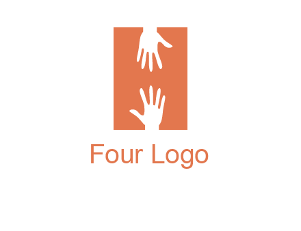 two hands reaching for one another to form an H