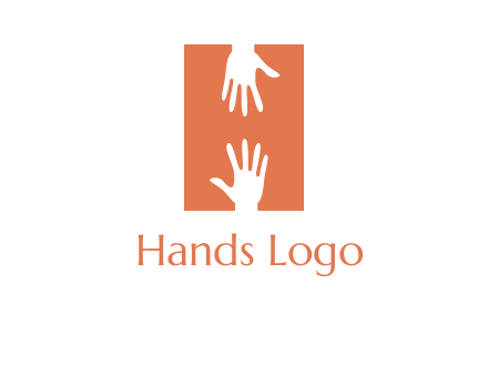 two hands reaching for one another to form an H