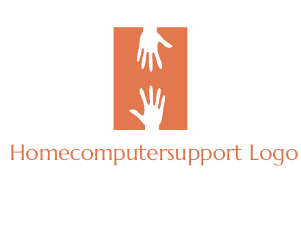 two hands reaching for one another to form an H
