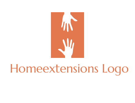 two hands reaching for one another to form an H