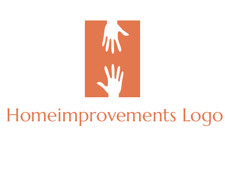 two hands reaching for one another to form an H