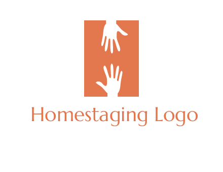 two hands reaching for one another to form an H