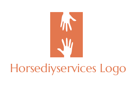 two hands reaching for one another to form an H