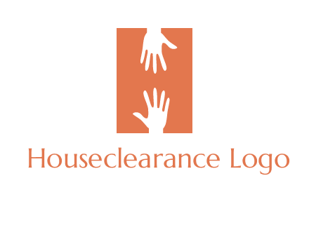 two hands reaching for one another to form an H