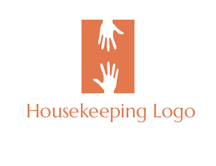 two hands reaching for one another to form an H