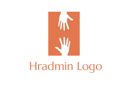 two hands reaching for one another to form an H